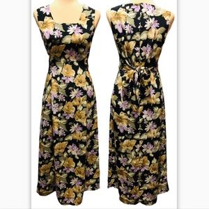 Vintage 90s modest whimsigoth grunge floral maxi dress practical magic